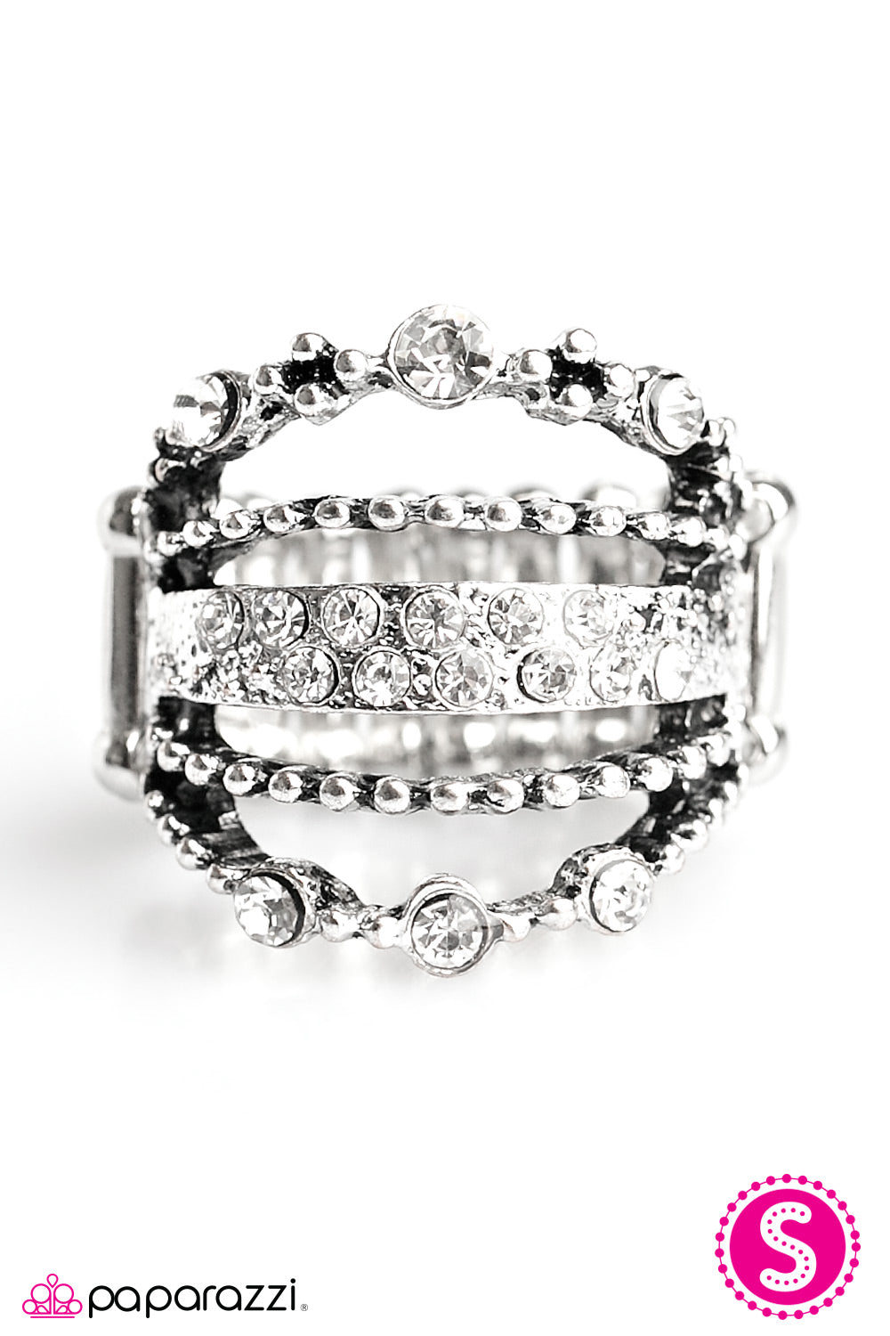 Paparazzi ♥ GLEAM Chaser - White ♥ Ring
