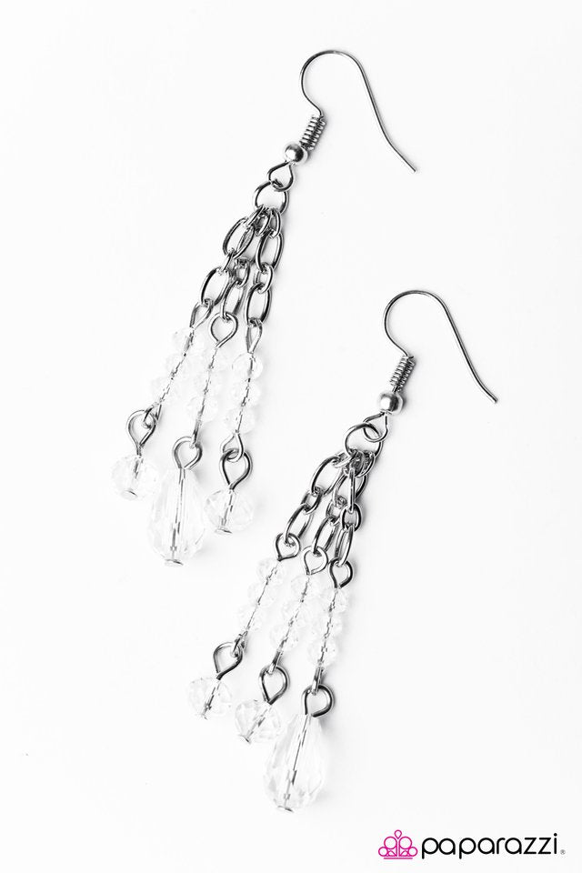 Paparazzi ♥ Magic In The Air - White ♥ Earrings
