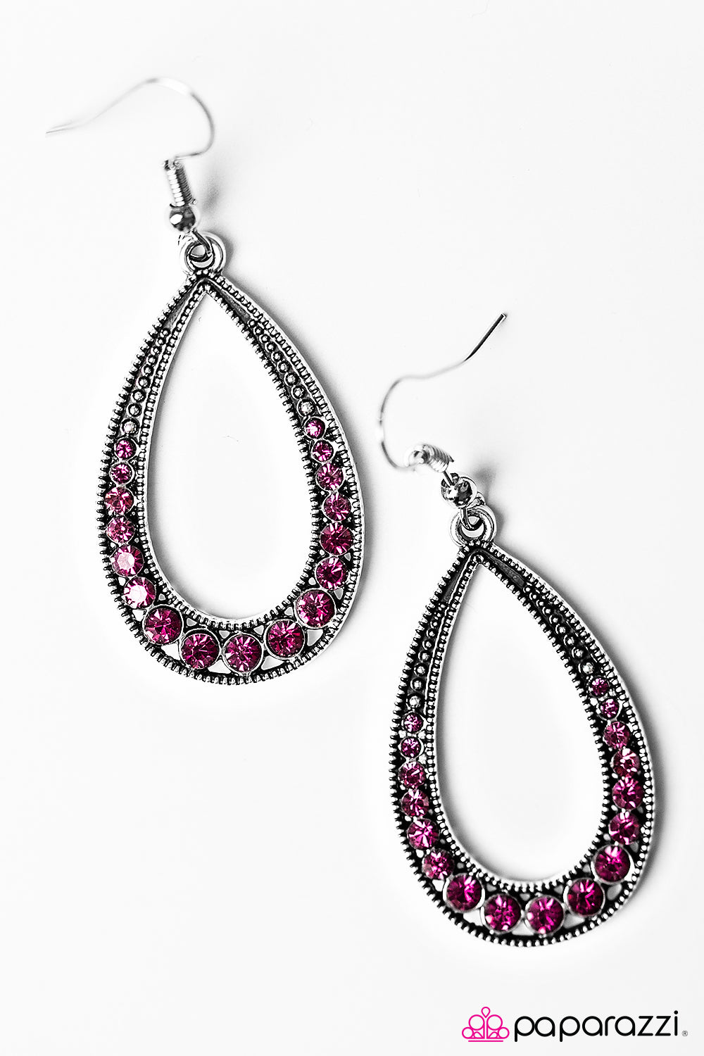 Paparazzi ♥ Cloudy With A Chance of SPARKLE - Pink ♥ Earrings