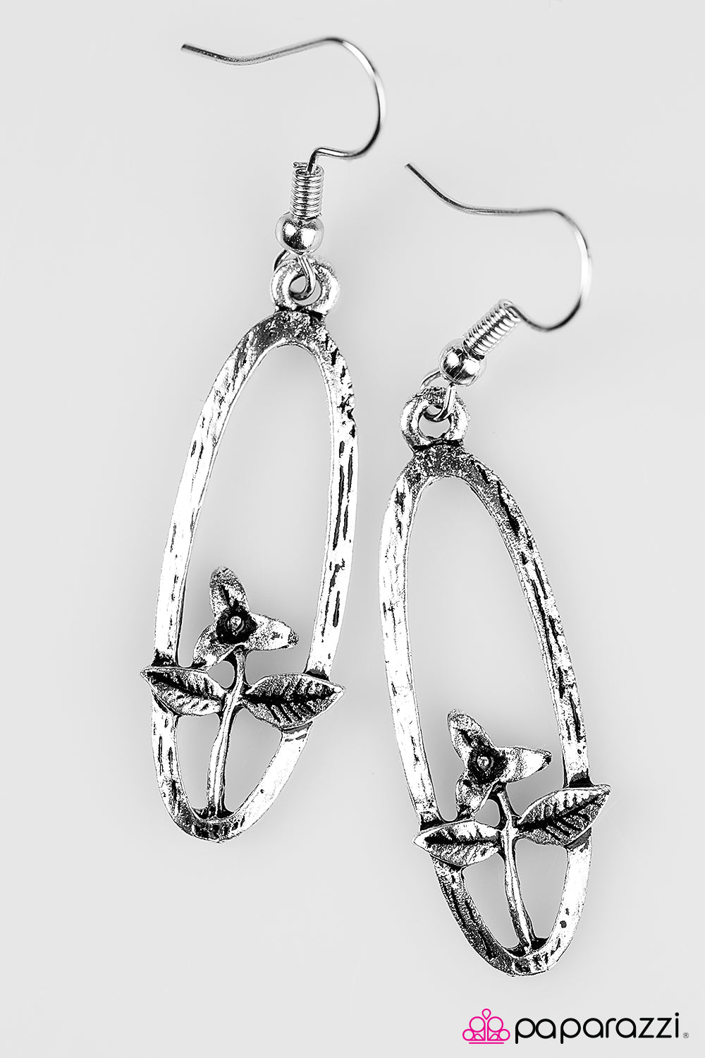 Paparazzi ♥ Thinking Of Tulips - Silver ♥ Earrings-product_sku