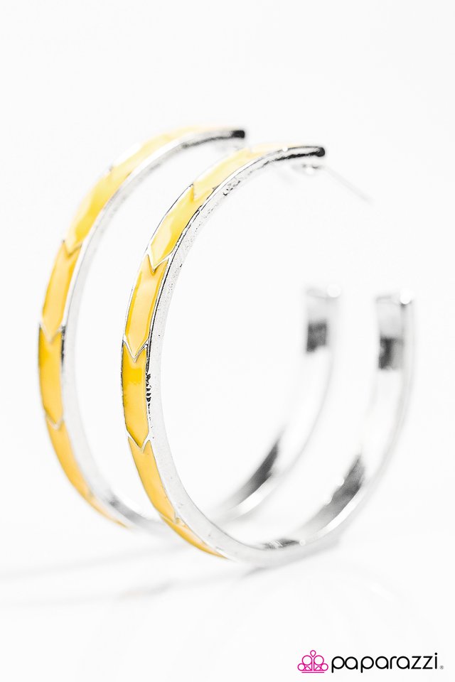 Paparazzi ♥ Need For Speed - Yellow ♥ Earrings