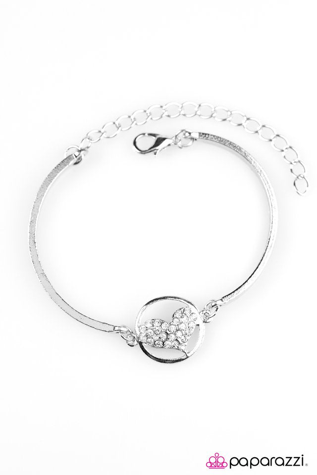 Paparazzi ♥ HEART Knock Life - White ♥ Bracelet