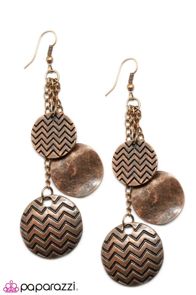 Paparazzi ♥ Prim and Patterened - Copper ♥ Earrings