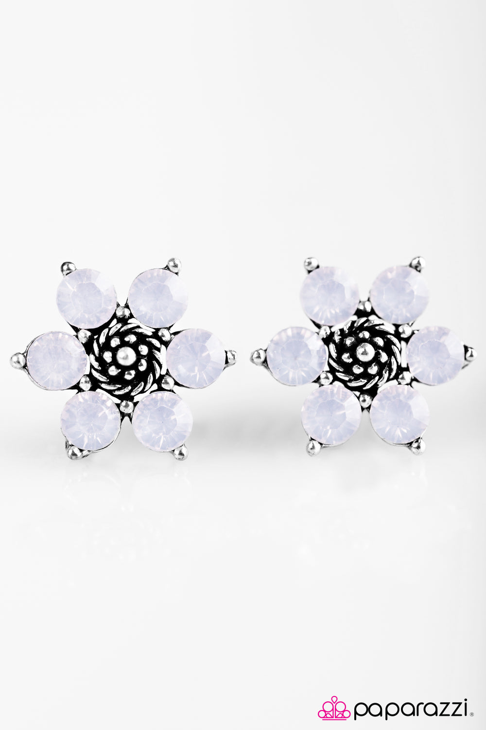 Paparazzi ♥ Love Me DEW - White ♥ Post Earrings
