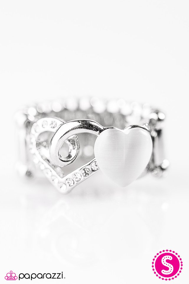 Paparazzi ♥ Light Up My Heart - White ♥ Ring