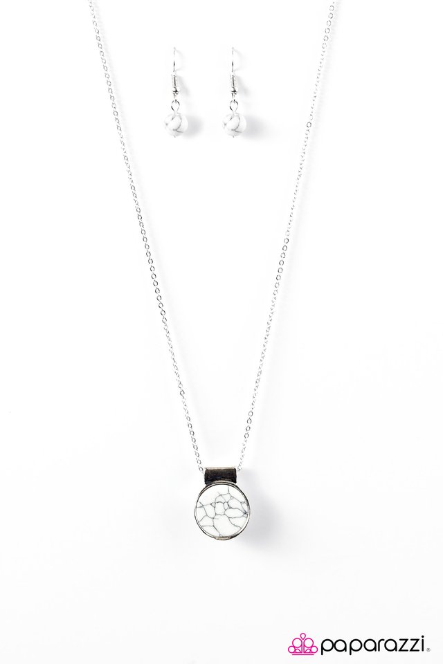 Paparazzi ♥ Mojave Pools - White ♥ Necklace-product_sku