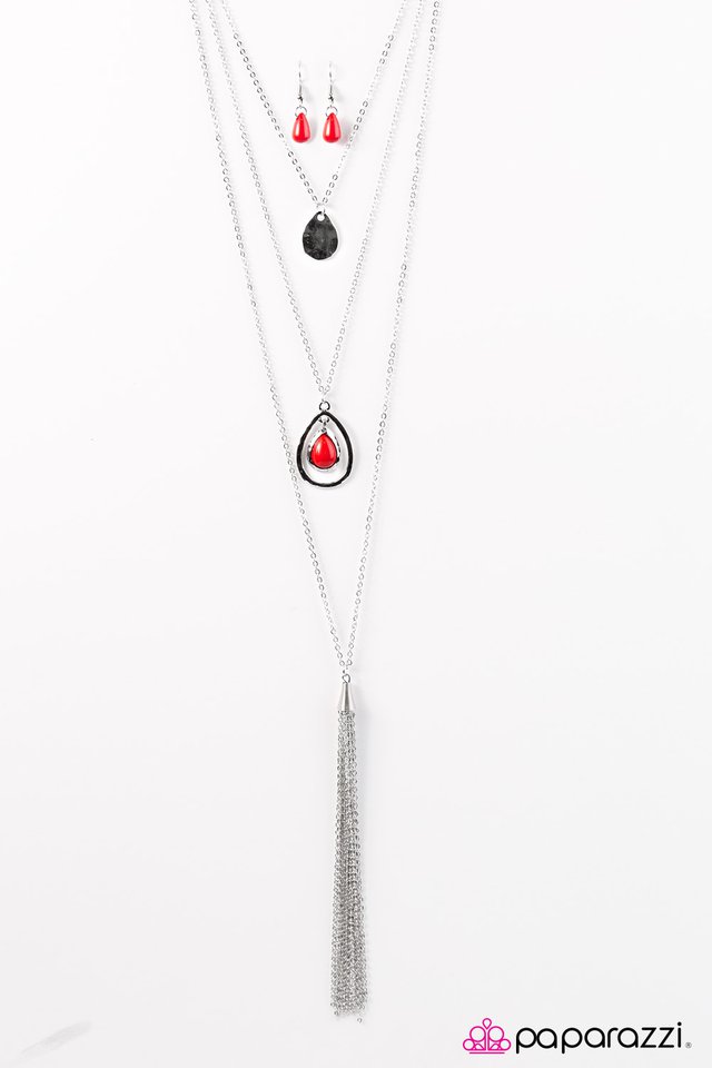 Paparazzi ♥ Fire and Rain - Red ♥ Necklace-product_sku