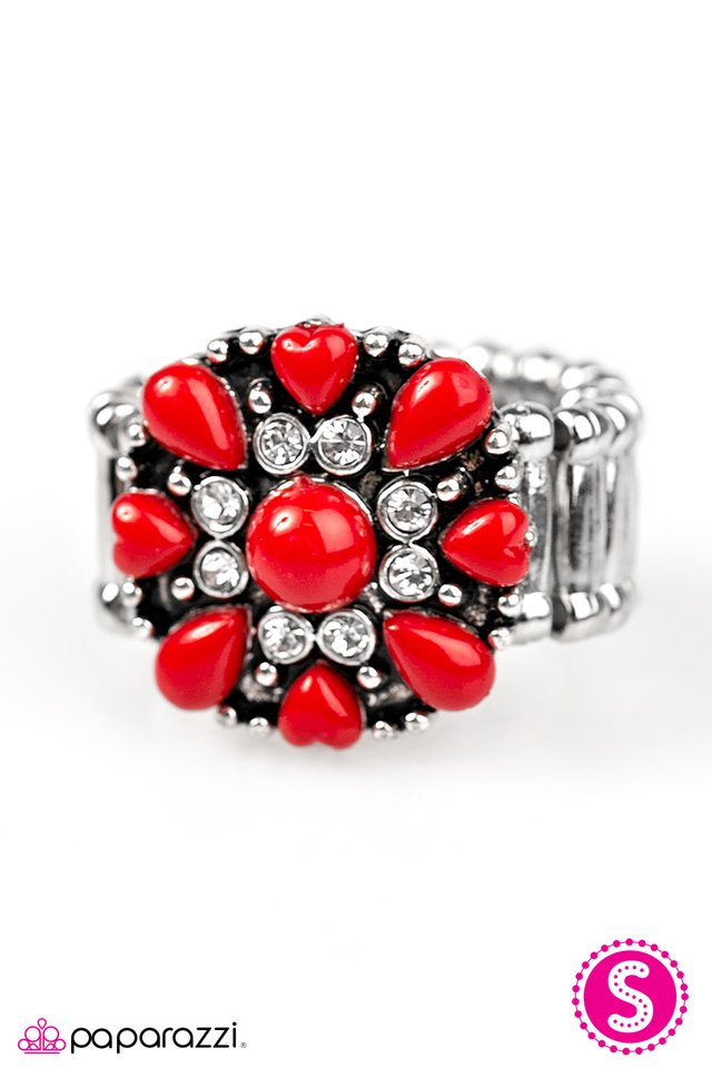 Paparazzi ♥ Fiji Flowers - Red ♥ Ring