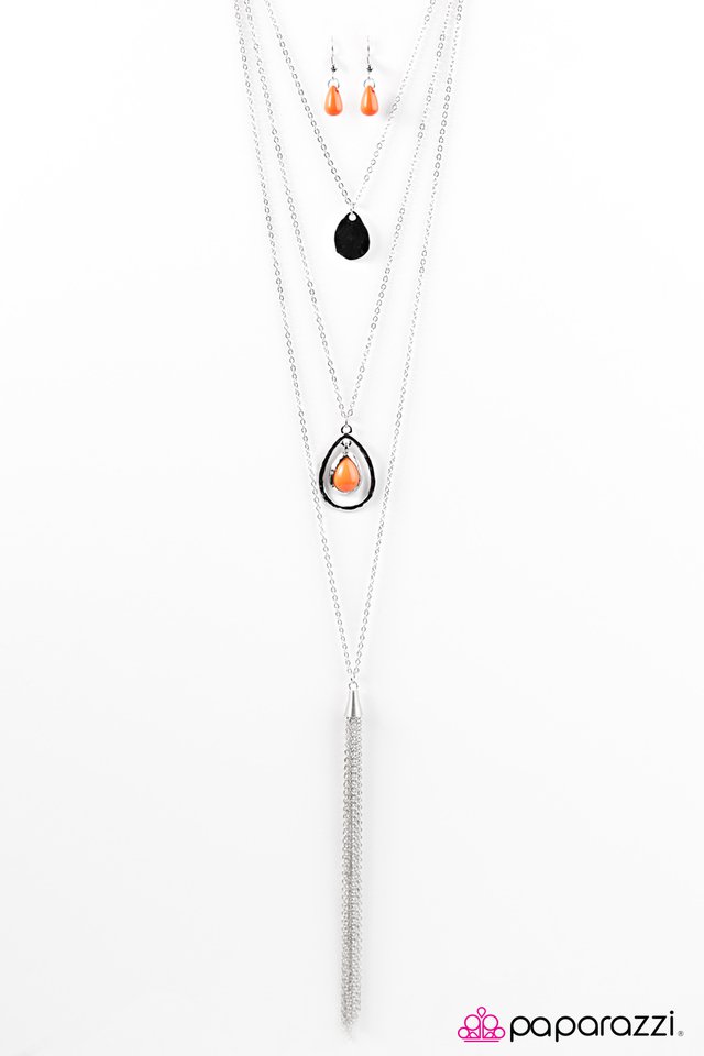 Paparazzi ♥ Fire and Rain - Orange ♥ Necklace