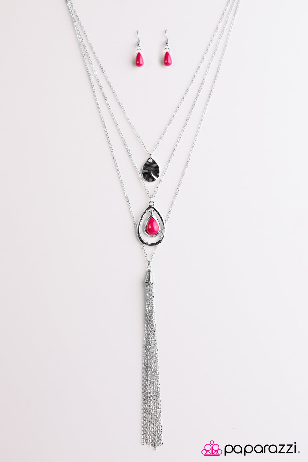 Paparazzi ♥ Fire and Rain - Pink ♥ Necklace