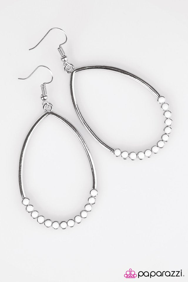 Paparazzi ♥ Its Raining, Its Pouring - White ♥ Earrings