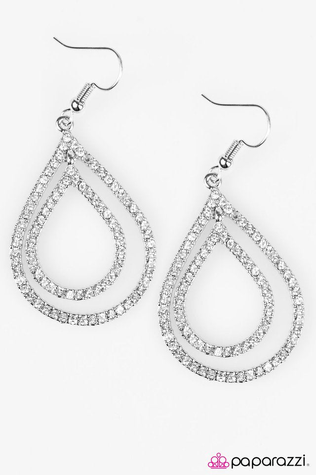 Paparazzi ♥ Monsoon Sparkle - White ♥ Earrings