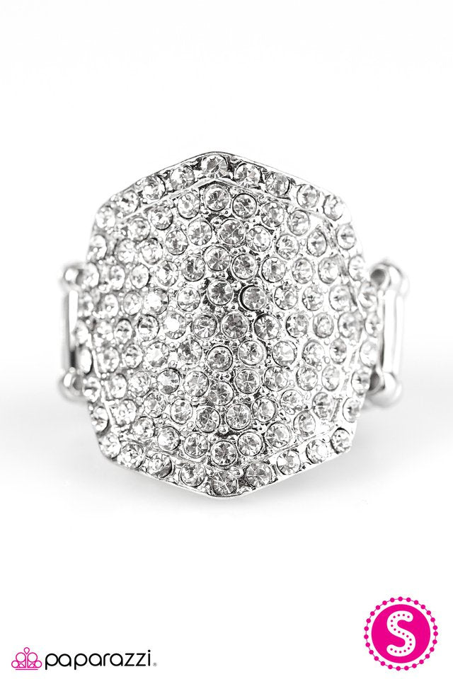 Paparazzi ♥ Shield Of Sparkle - White ♥ Ring