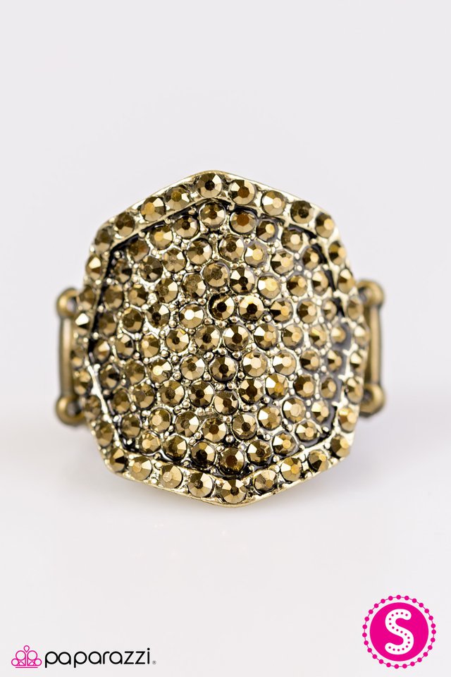 Paparazzi ♥ Shield Of Sparkle - Brass ♥ Ring