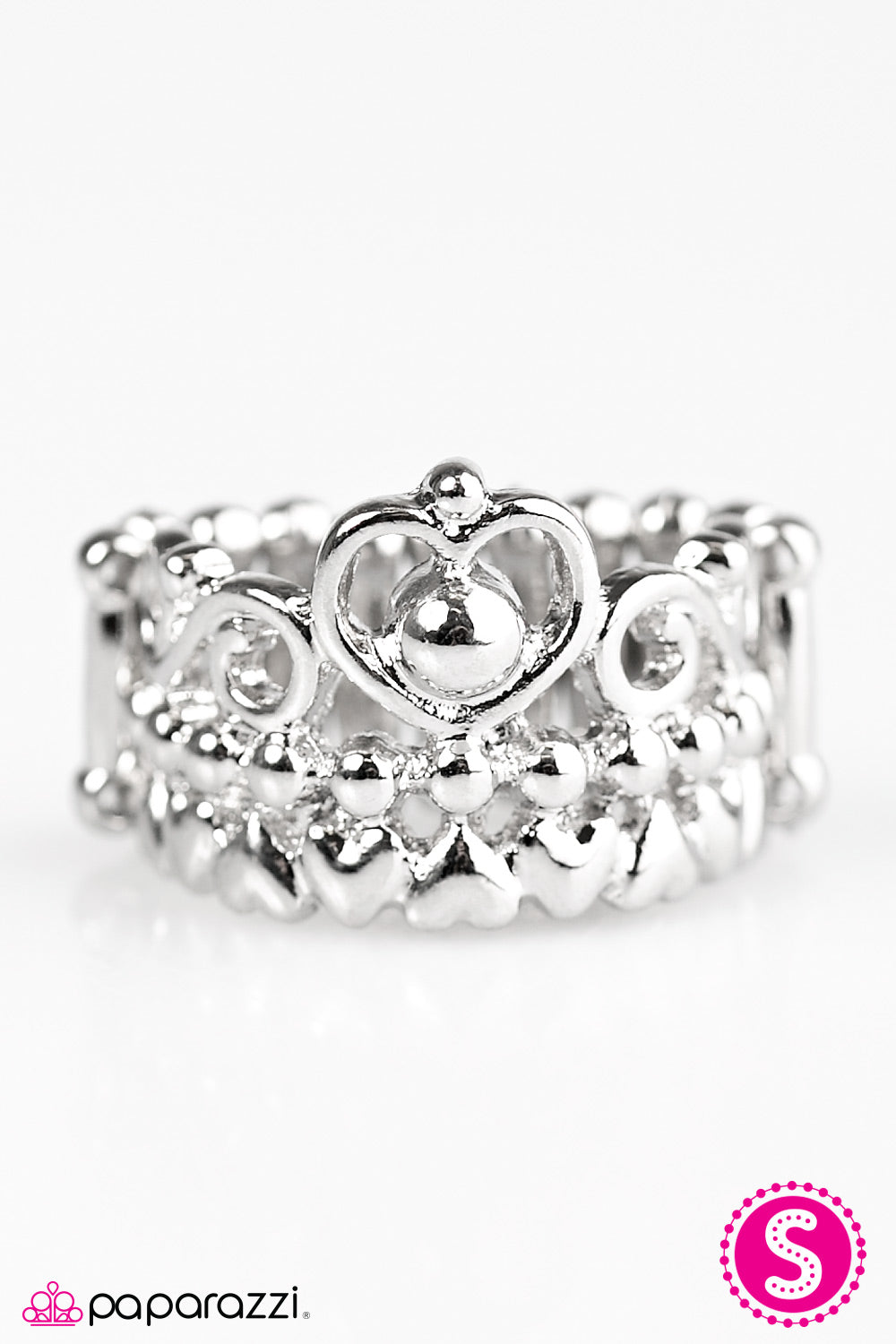 Paparazzi ♥ Crown of Hearts - Silver ♥ Ring