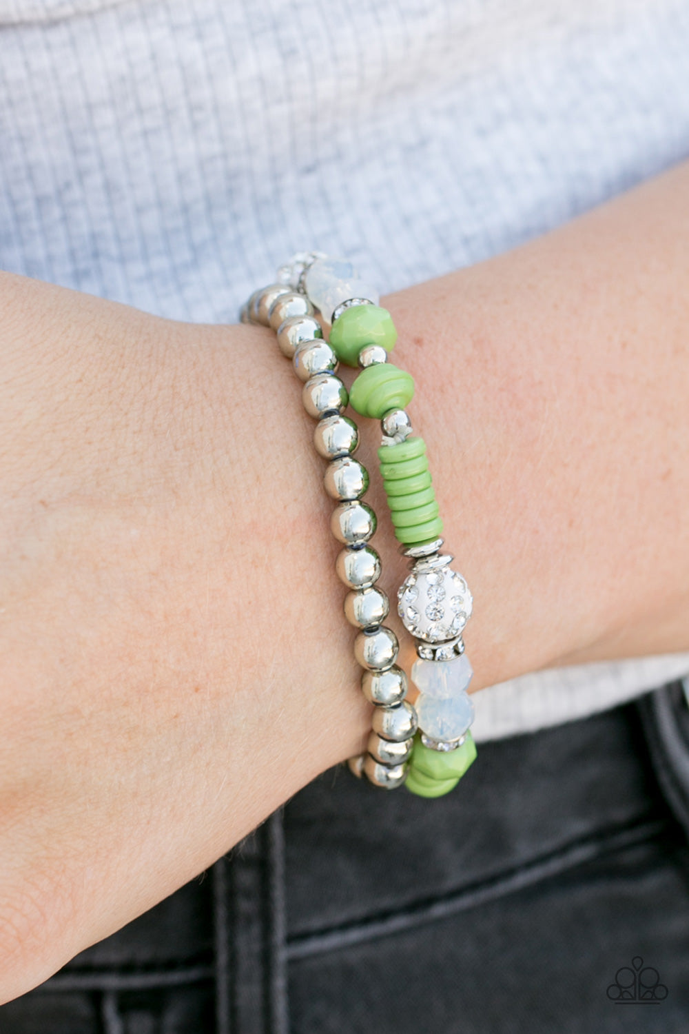 Paparazzi ♥ My Dance Card Is Full - Green ♥ Bracelet