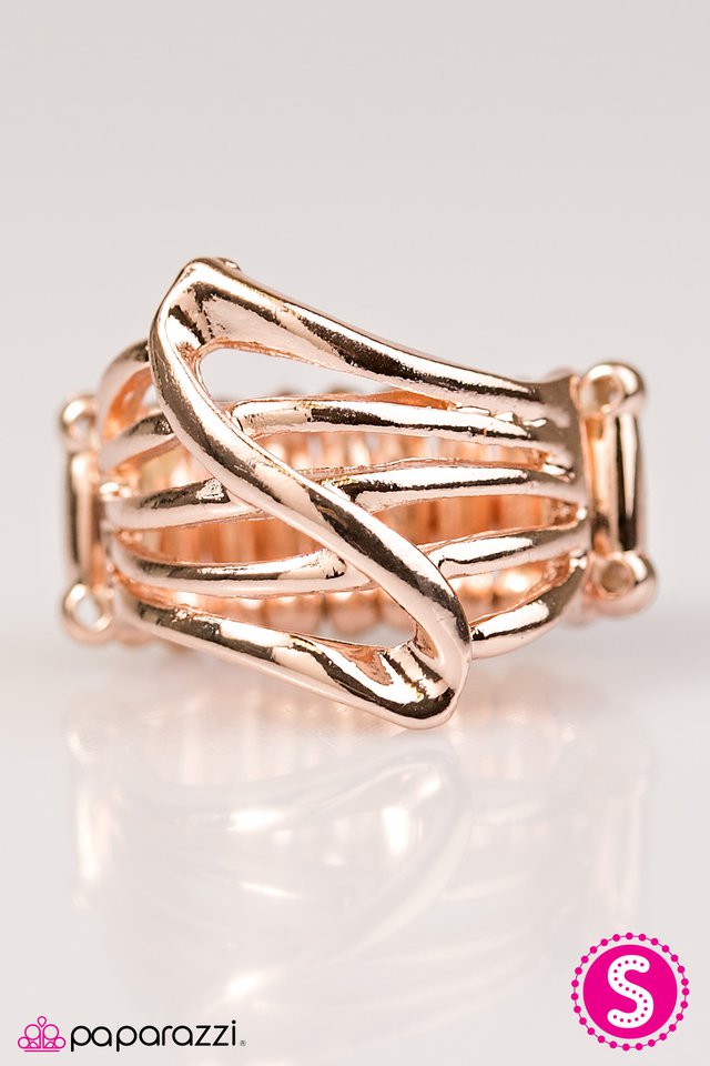 Paparazzi ♥ Head Over Shimmer - Rose Gold ♥ Ring