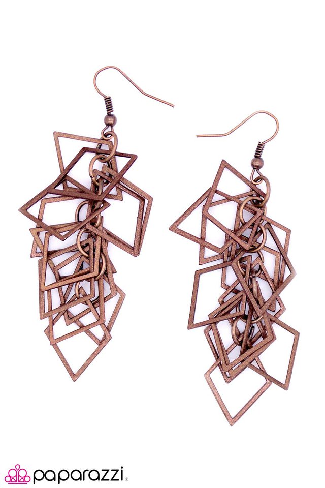 Paparazzi ♥ Shape Up - Copper ♥ Earrings