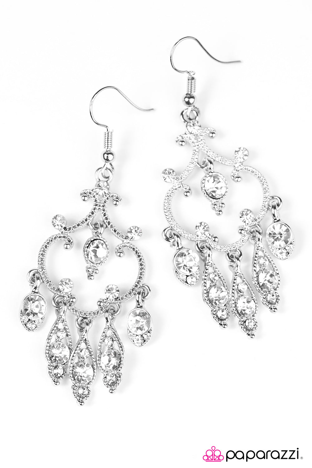 Paparazzi ♥ Royal Chandeliers - White ♥ Earrings