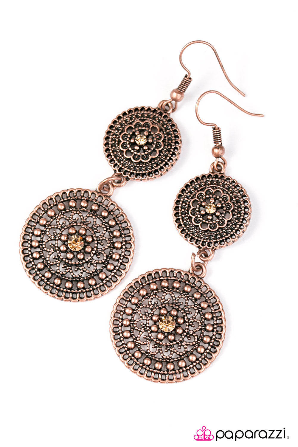 Paparazzi ♥ Wheel Of Wonder - Copper ♥ Earrings