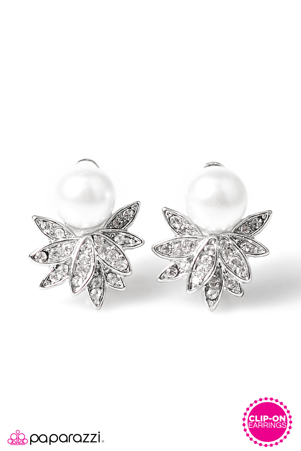 Paparazzi ♥ Firework Fiesta - White - Clip-On ♥ Clip-On