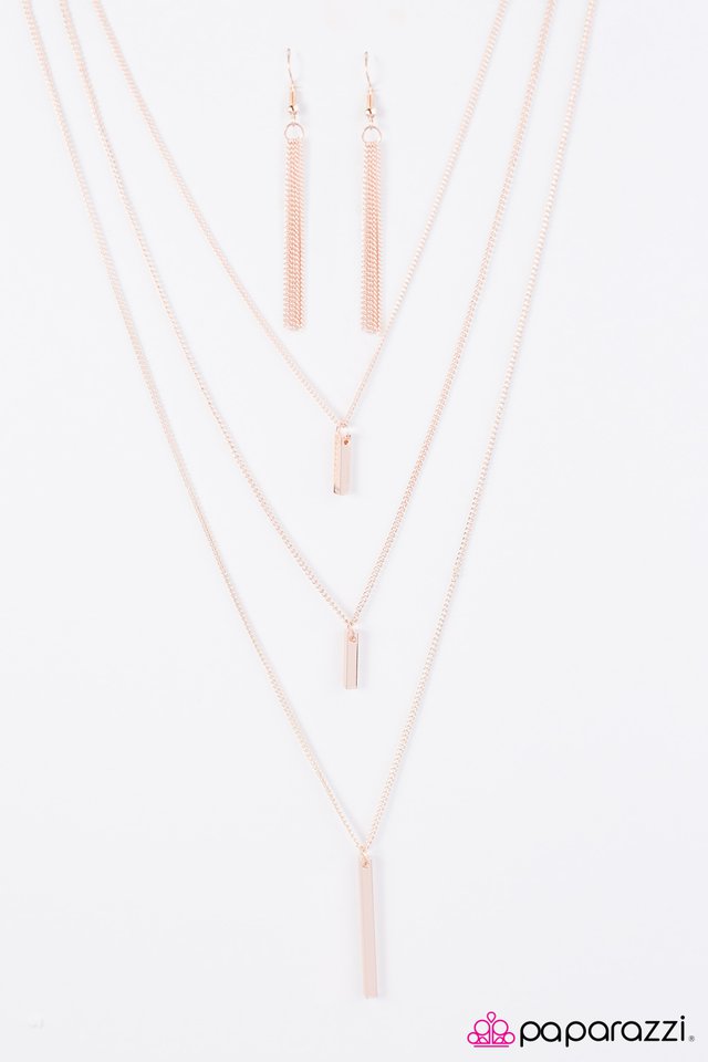 Paparazzi ♥ LAYER Down The Law! - Rose Gold ♥ Necklace