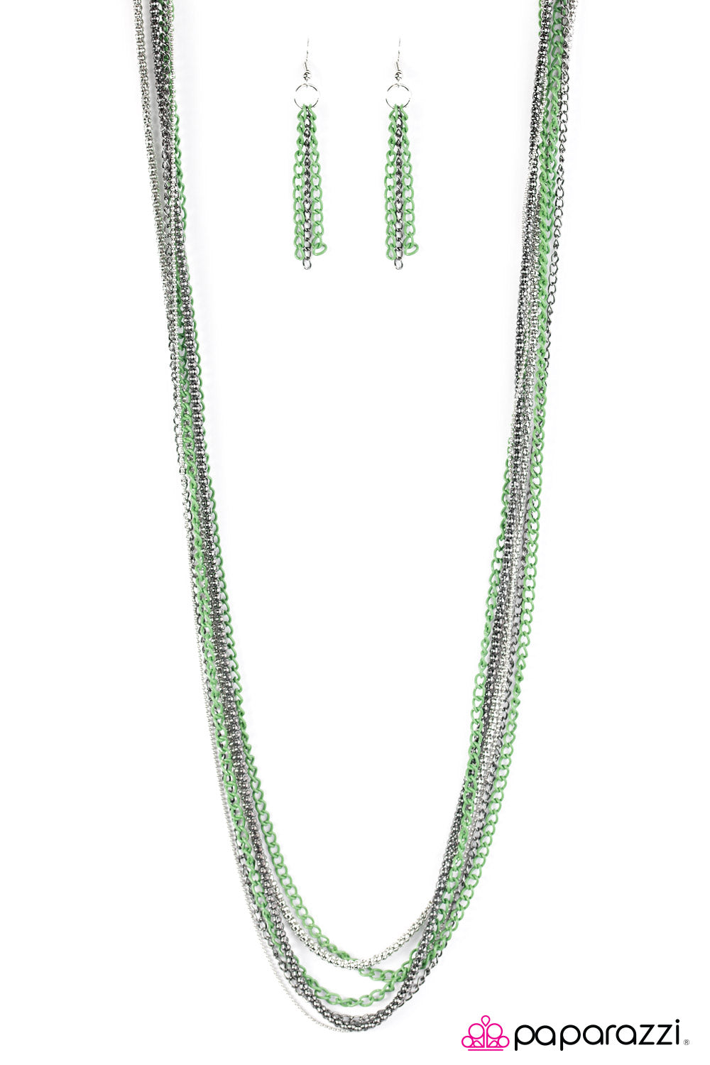 Paparazzi ♥ Colorful Calamity - Green ♥ Necklace