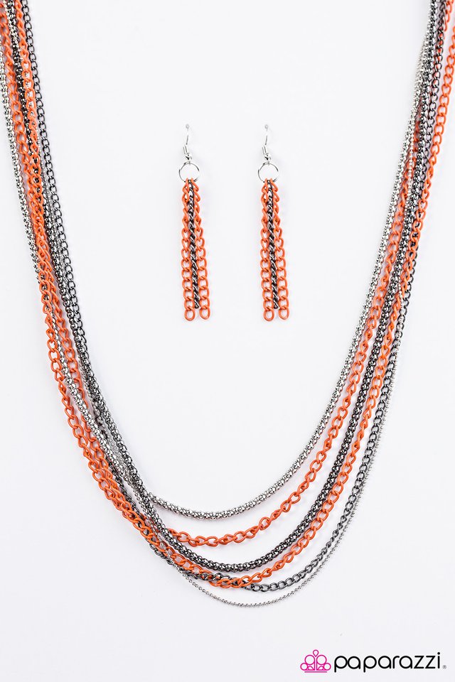 Paparazzi ♥ Colorful Calamity - Orange ♥ Necklace