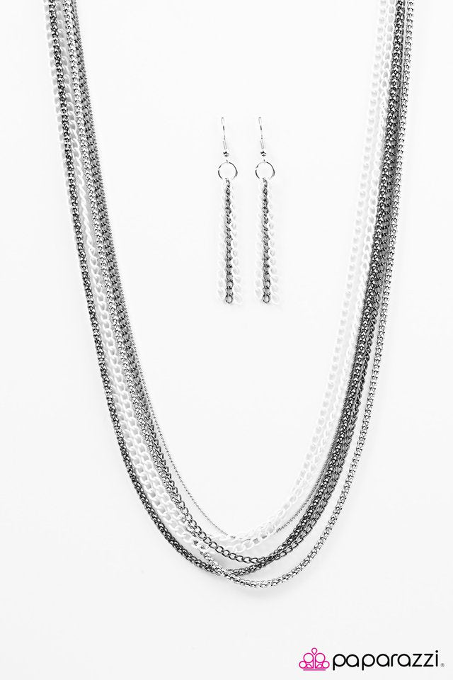 Paparazzi ♥ Colorful Calamity - White ♥ Necklace