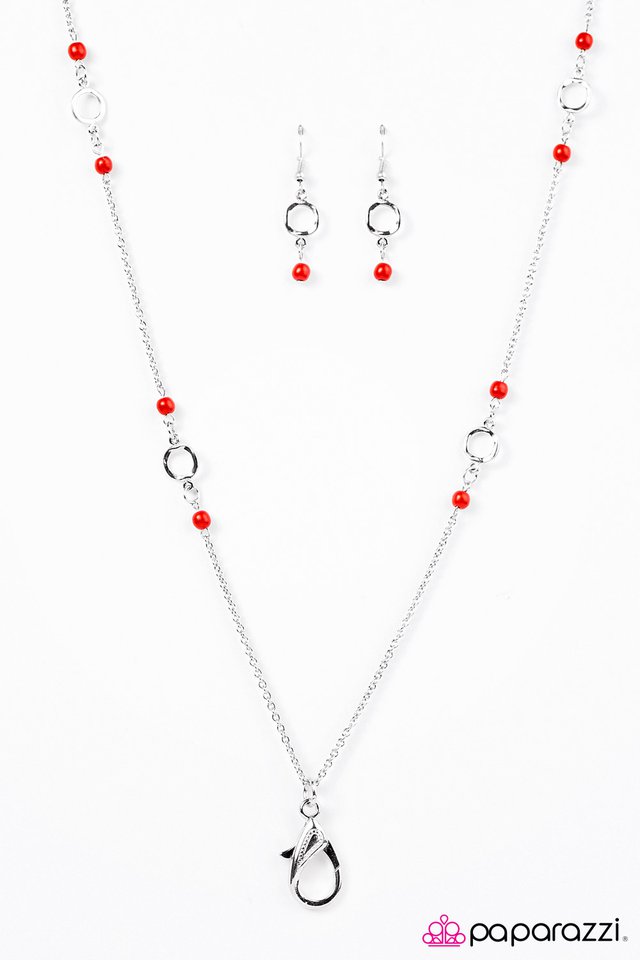 Paparazzi ♥ Beach Savvy - Red Lanyard ♥ Lanyard