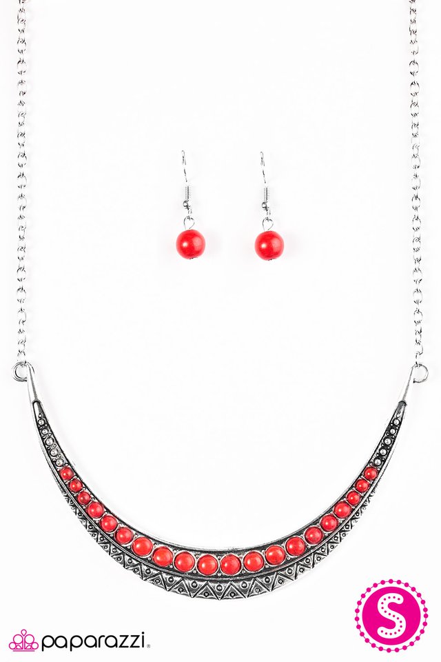 Paparazzi ♥ Desert Drifter - Red ♥ Necklace