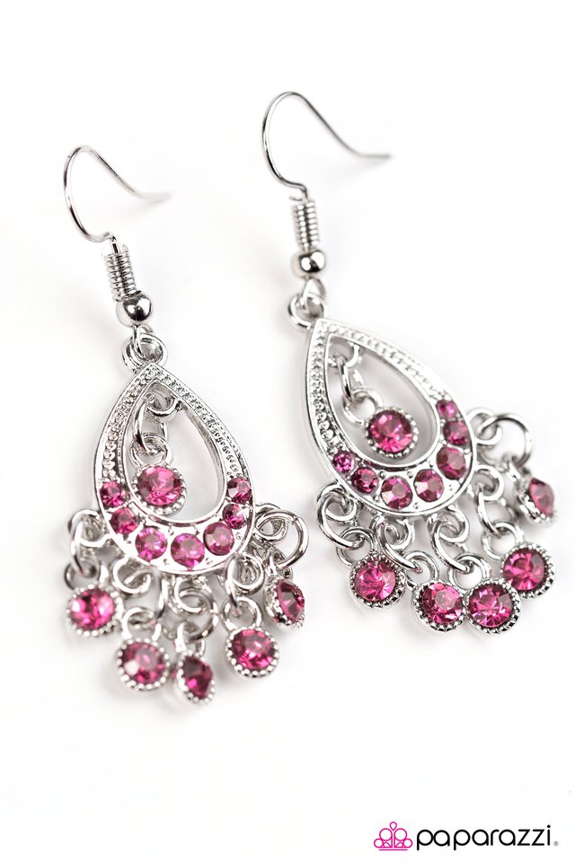 Paparazzi ♥ Catch Some Sparkle - Pink ♥ Earrings