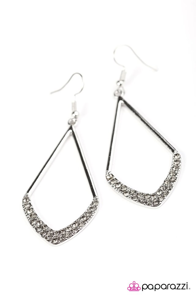 Paparazzi ♥ Double Dip - Silver ♥ Earrings