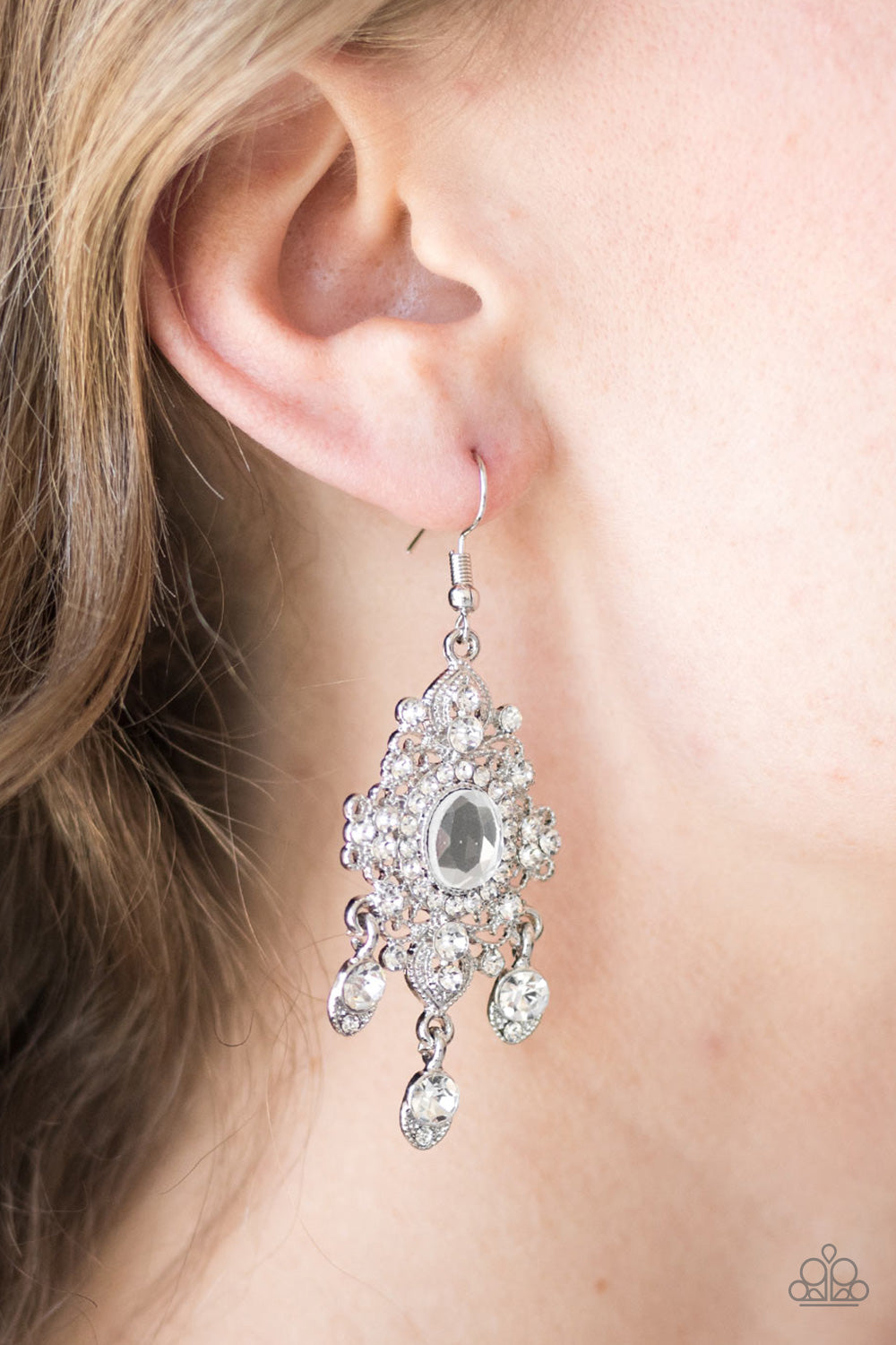 Paparazzi ♥ Must Be Royal - White ♥ Earrings
