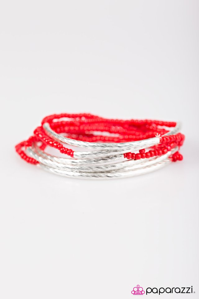 Paparazzi ♥ Shimmer Over Here - Red ♥ Bracelet
