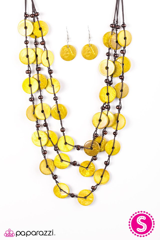 Paparazzi ♥ Tiki Tango - Yellow ♥ Necklace