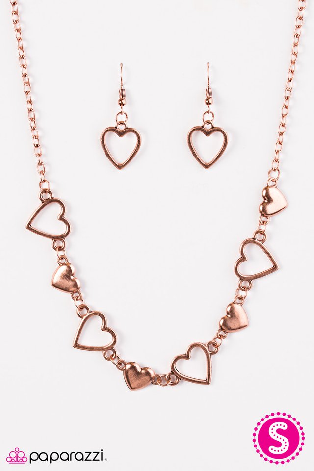 Paparazzi ♥ Hustle and Heart - Copper ♥ Necklace