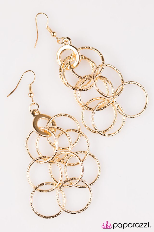 Paparazzi ♥ That Rings A Bell - Gold ♥ Earrings