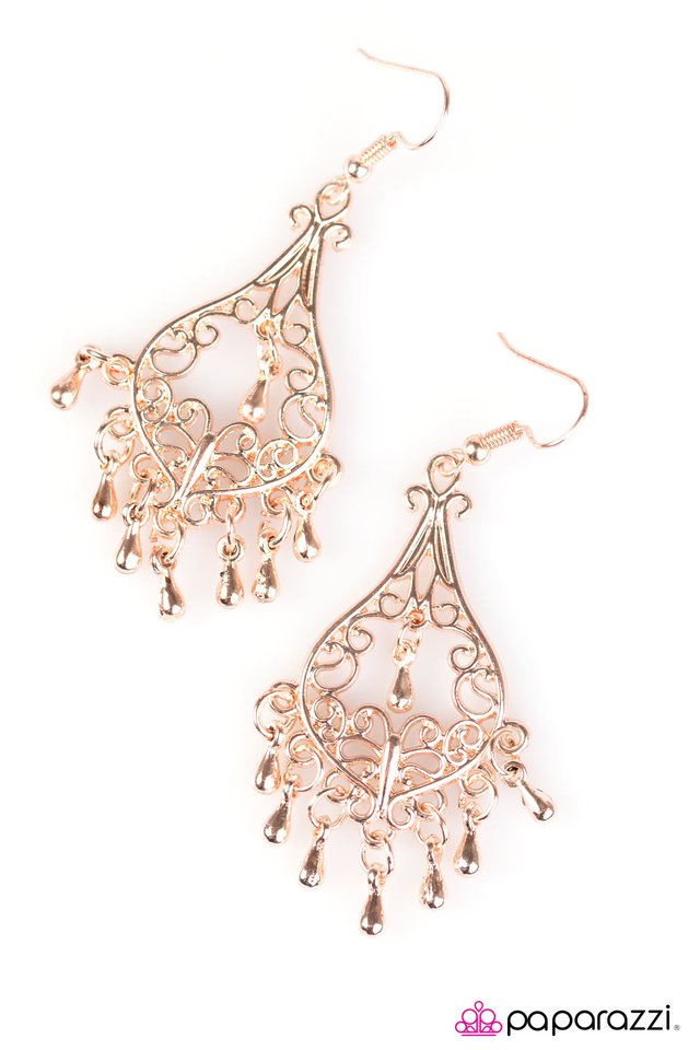 Paparazzi ♥ Grand Genie - Rose Gold ♥ Earrings
