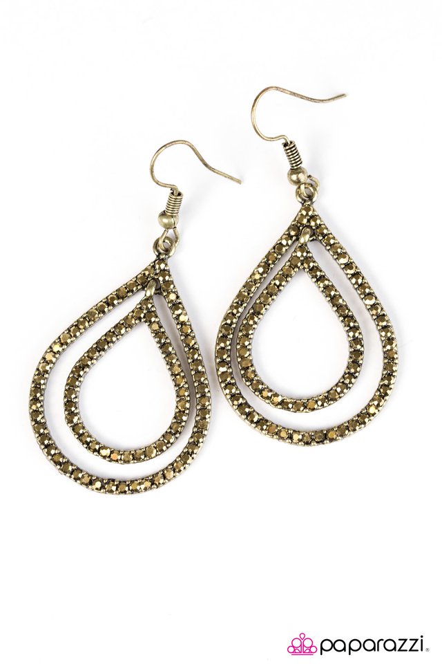 Paparazzi ♥ Monsoon Sparkle - Brass ♥ Earrings