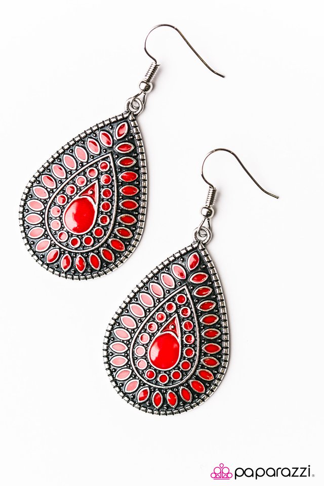 Paparazzi ♥ Raining Rainbows - Red ♥ Earrings