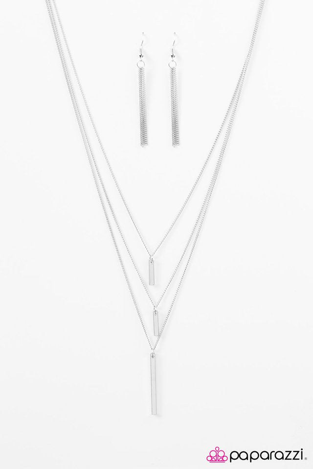 Paparazzi ♥ LAYER Down The Law! - Silver ♥ Necklace