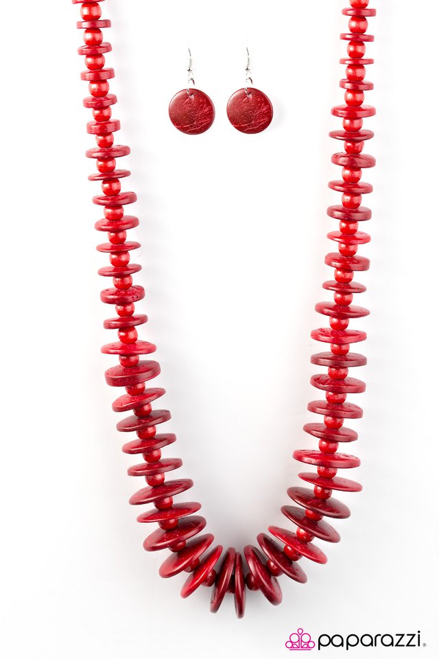 Paparazzi ♥ Maui Mai Tai - Red ♥ Necklace