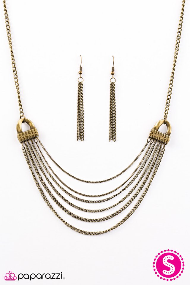 Paparazzi ♥ Rise Of Rome - Brass ♥ Necklace