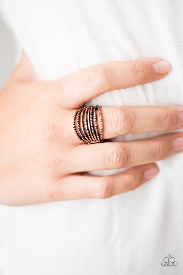 Paparazzi ♥ Treasured Texture - Copper ♥ Ring