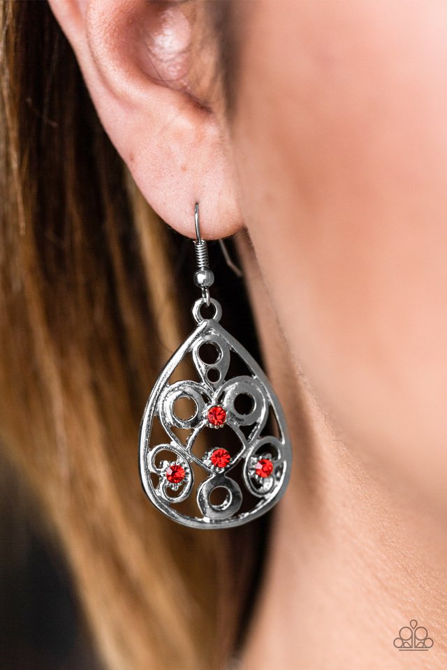 Paparazzi ♥ As MONSOON As Possible - Red ♥ Earrings