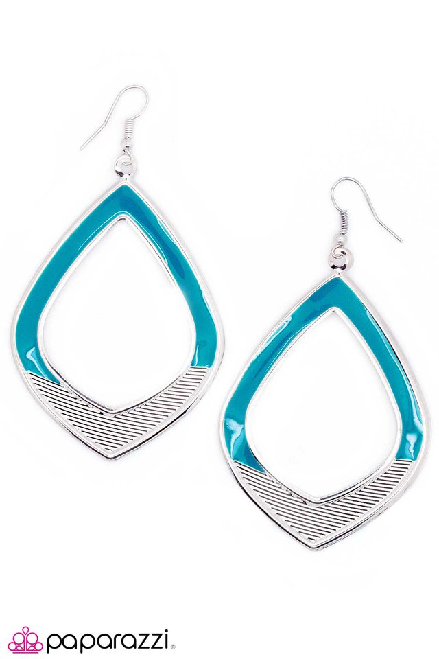 Paparazzi ♥ Double Dipping - Blue ♥ Earrings