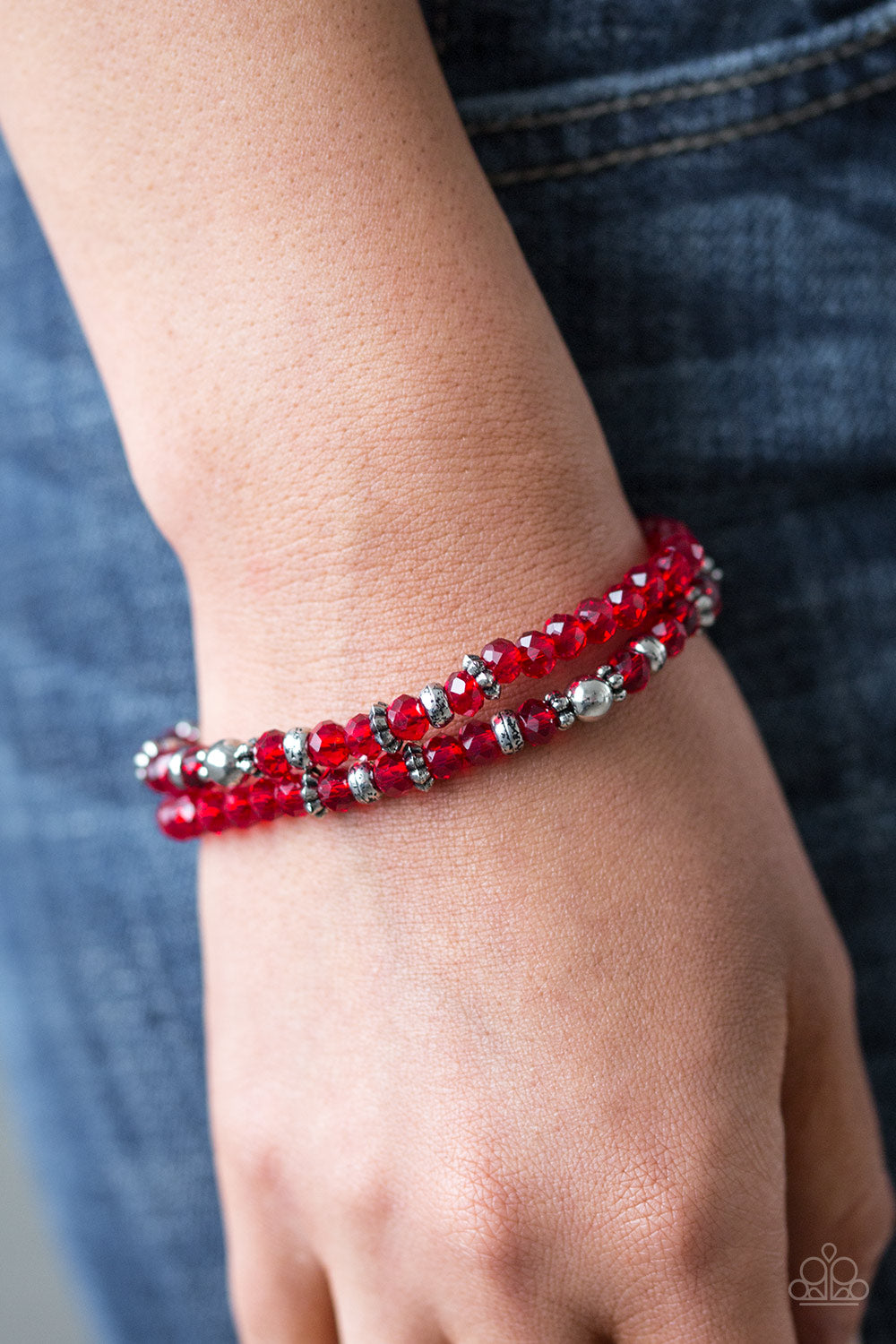 Paparazzi ♥ Crystal Cavalier - Red ♥ Bracelet