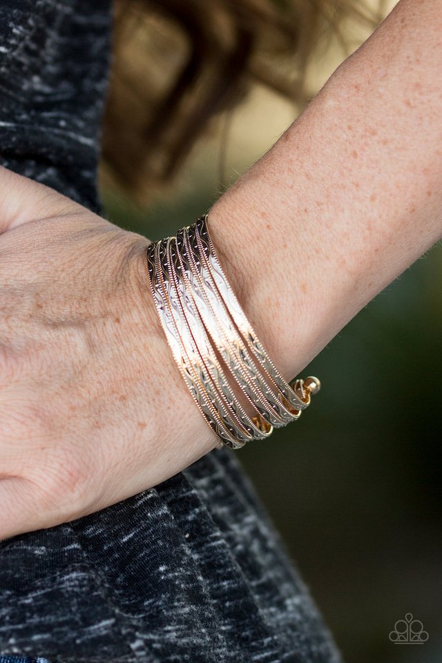 Paparazzi ♥ River Dance - Gold ♥ Bracelet