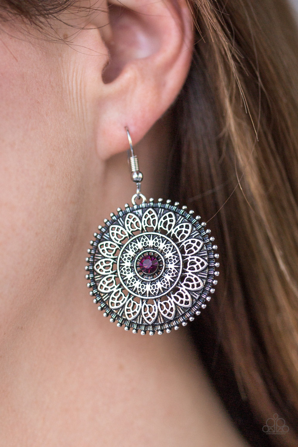 Paparazzi ♥ Garden Flower - Purple ♥ Earrings